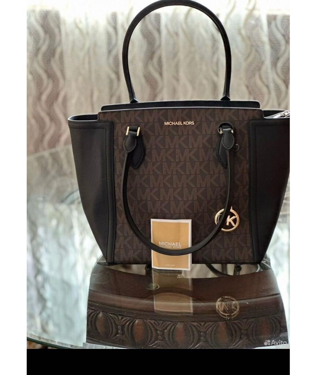 MICHAEL KORS Коричневая кожаная сумка тоут, фото 5