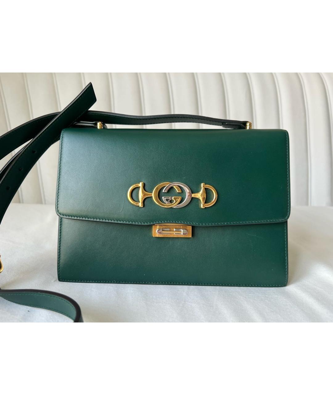 GUCCI Зеленая кожаная сумка через плечо, фото 8