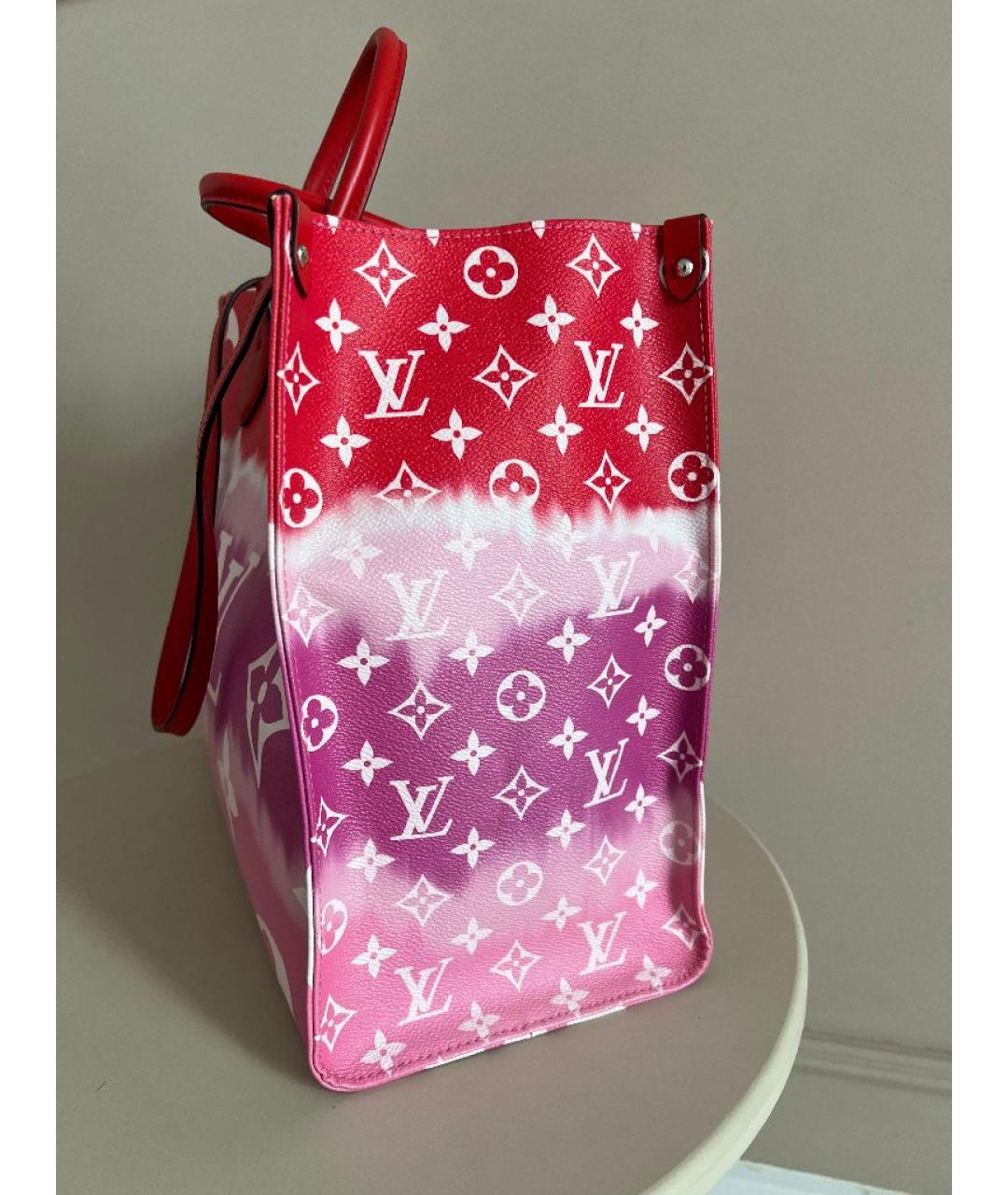 LOUIS VUITTON Коралловая кожаная сумка с короткими ручками, фото 2