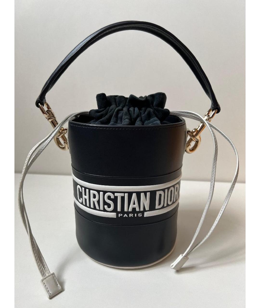 CHRISTIAN DIOR Черная кожаная сумка через плечо, фото 10