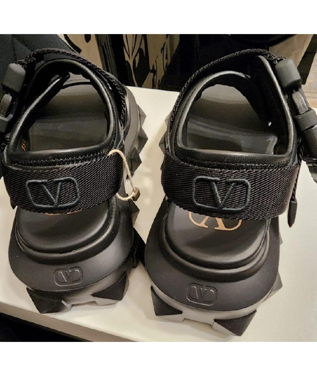 VALENTINO Черные кожаные сандалии, фото 8