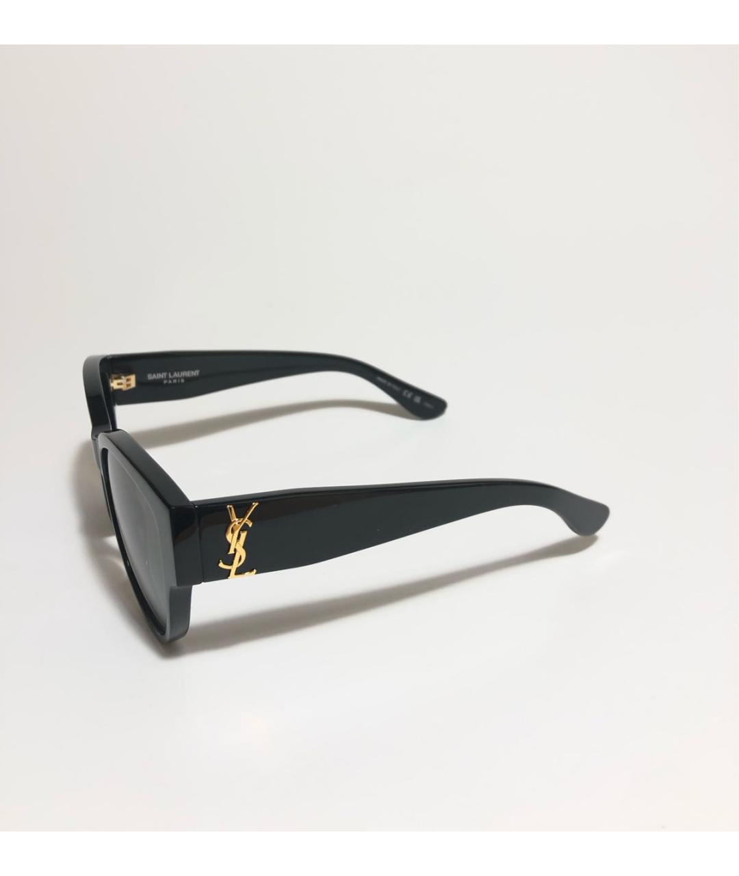 SAINT LAURENT Черные пластиковые солнцезащитные очки, фото 2