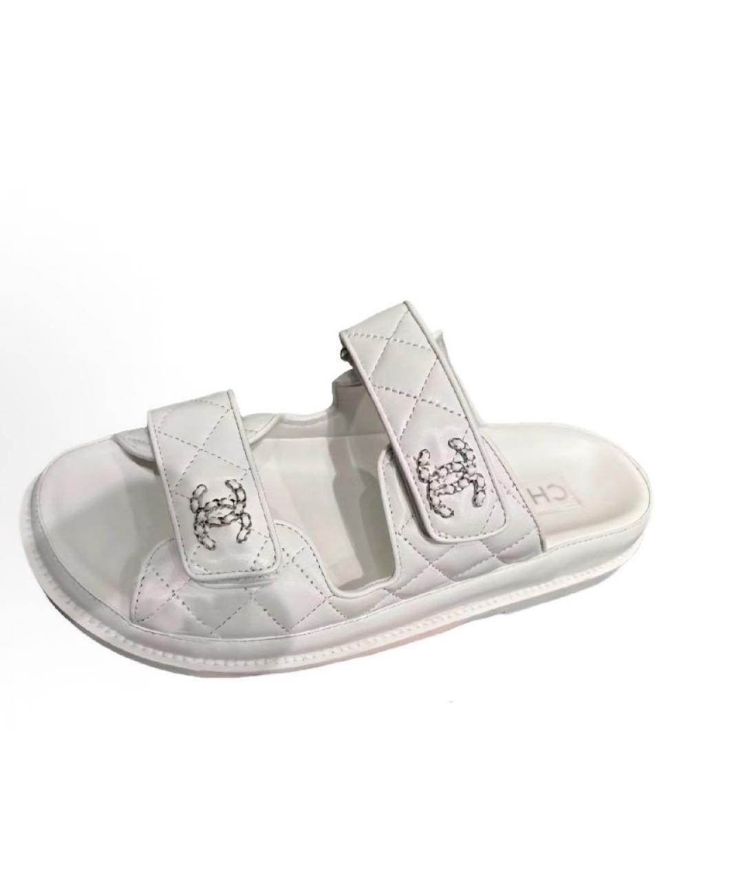 CHANEL Белые шлепанцы, фото 2