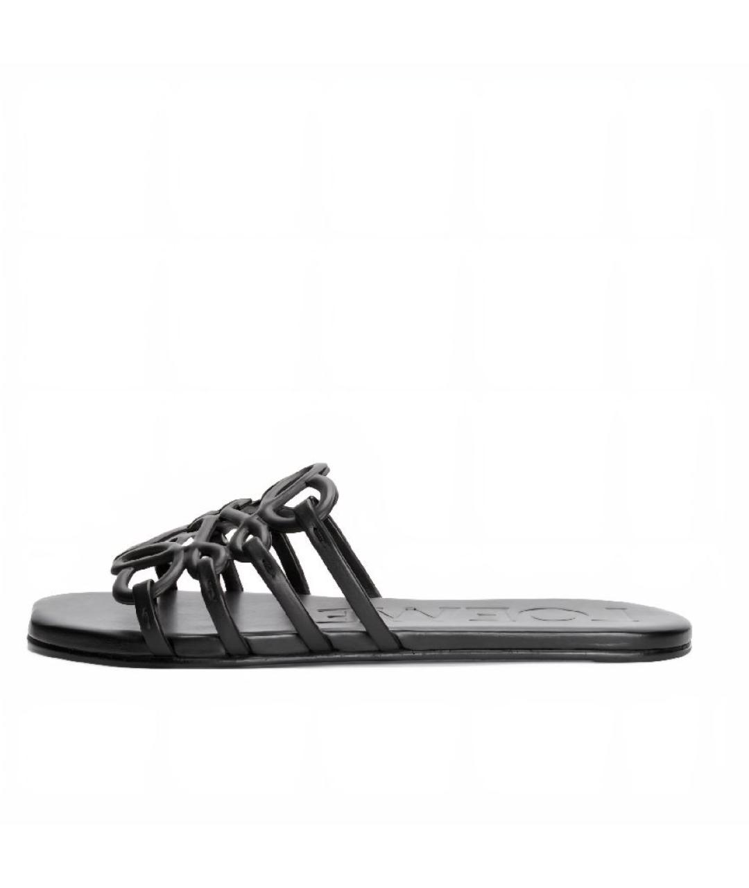 LOEWE Черные шлепанцы, фото 3