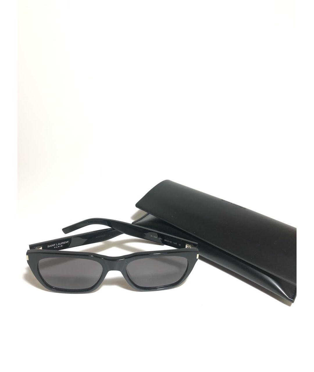 SAINT LAURENT Черные пластиковые солнцезащитные очки, фото 5
