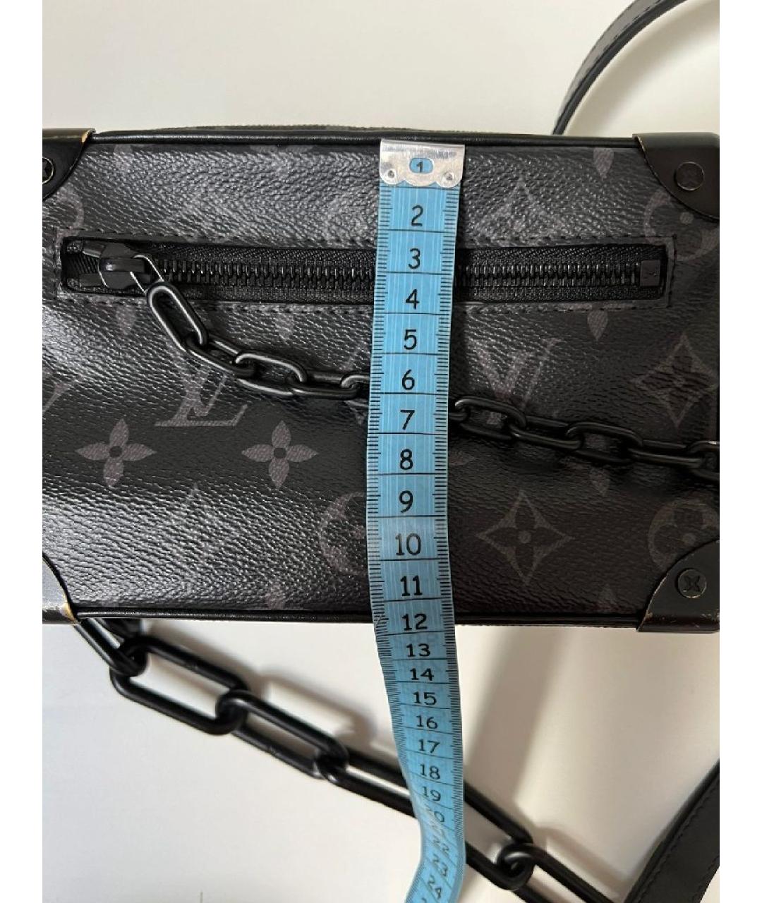 LOUIS VUITTON Черная кожаная сумка через плечо, фото 8