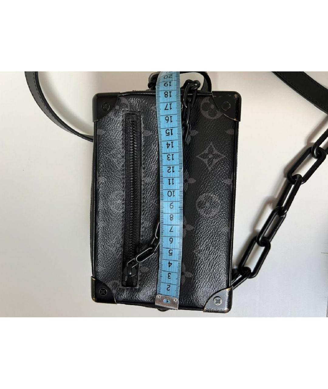 LOUIS VUITTON Черная кожаная сумка через плечо, фото 7