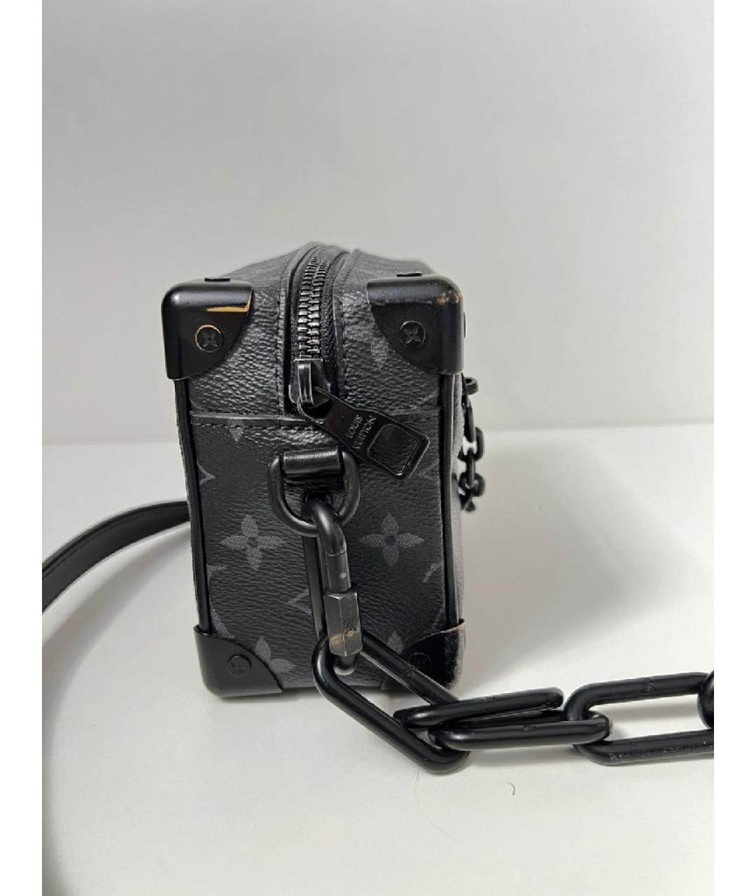 LOUIS VUITTON Черная кожаная сумка через плечо, фото 2