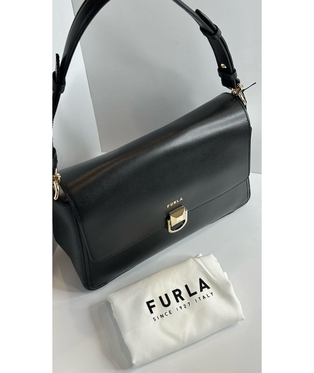 FURLA Черная кожаная сумка через плечо, фото 6