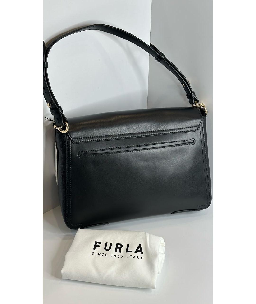 FURLA Черная кожаная сумка через плечо, фото 3