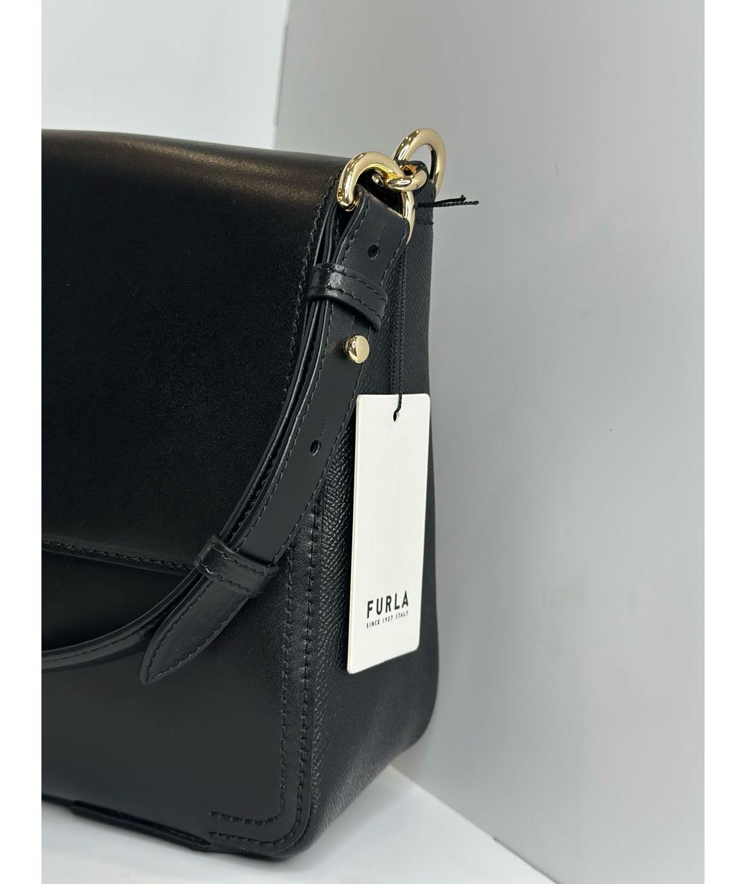 FURLA Черная кожаная сумка через плечо, фото 2