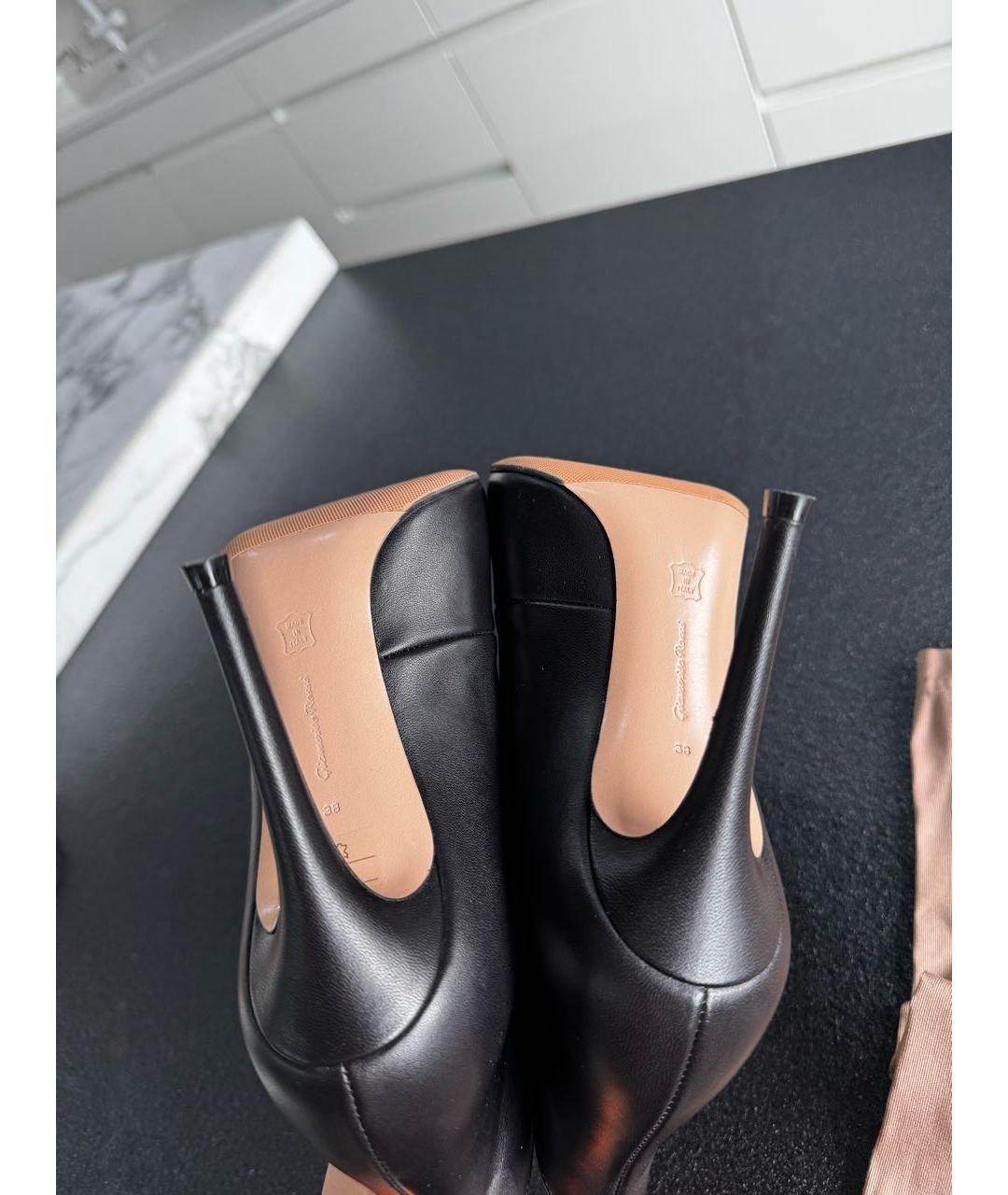 GIANVITO ROSSI Черные кожаные ботильоны, фото 4