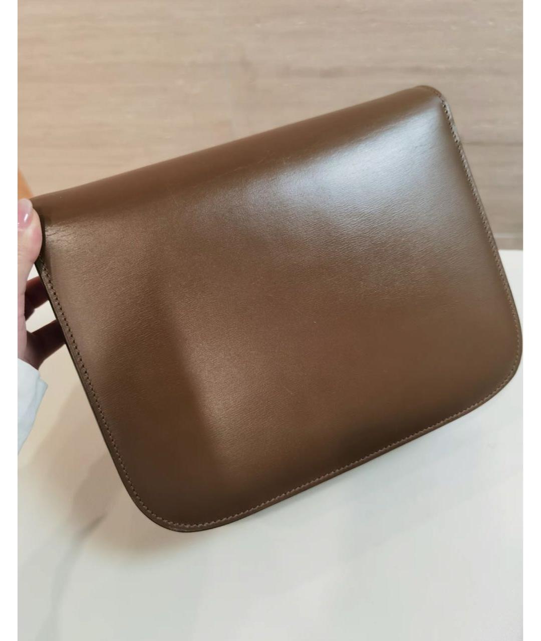 CELINE Коричневая кожаная сумка через плечо, фото 3