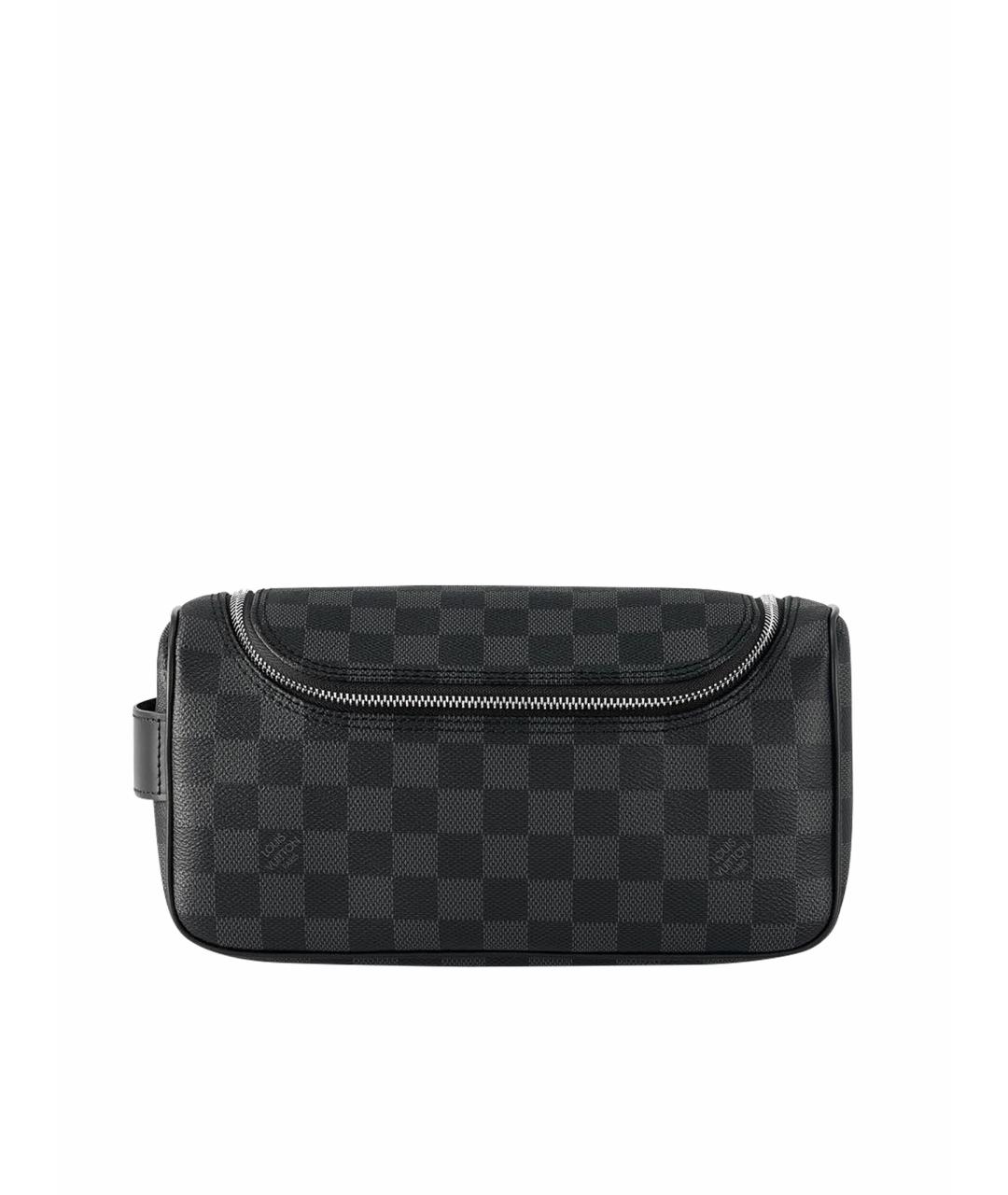 LOUIS VUITTON Черная кожаная барсетка, фото 1