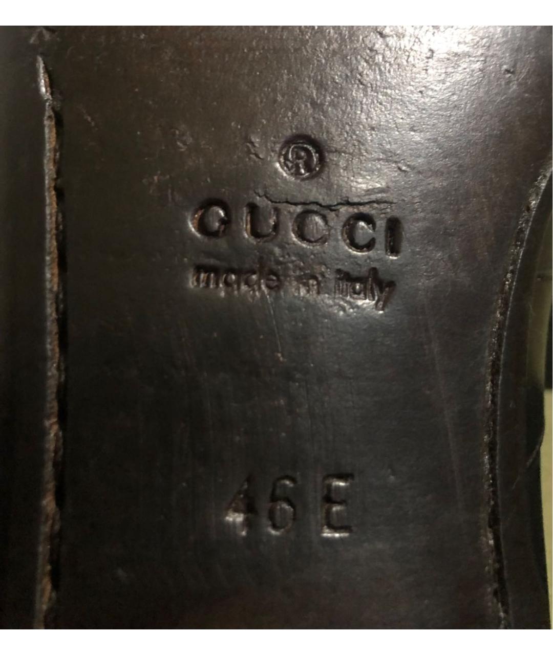 GUCCI Черные кожаные туфли, фото 7