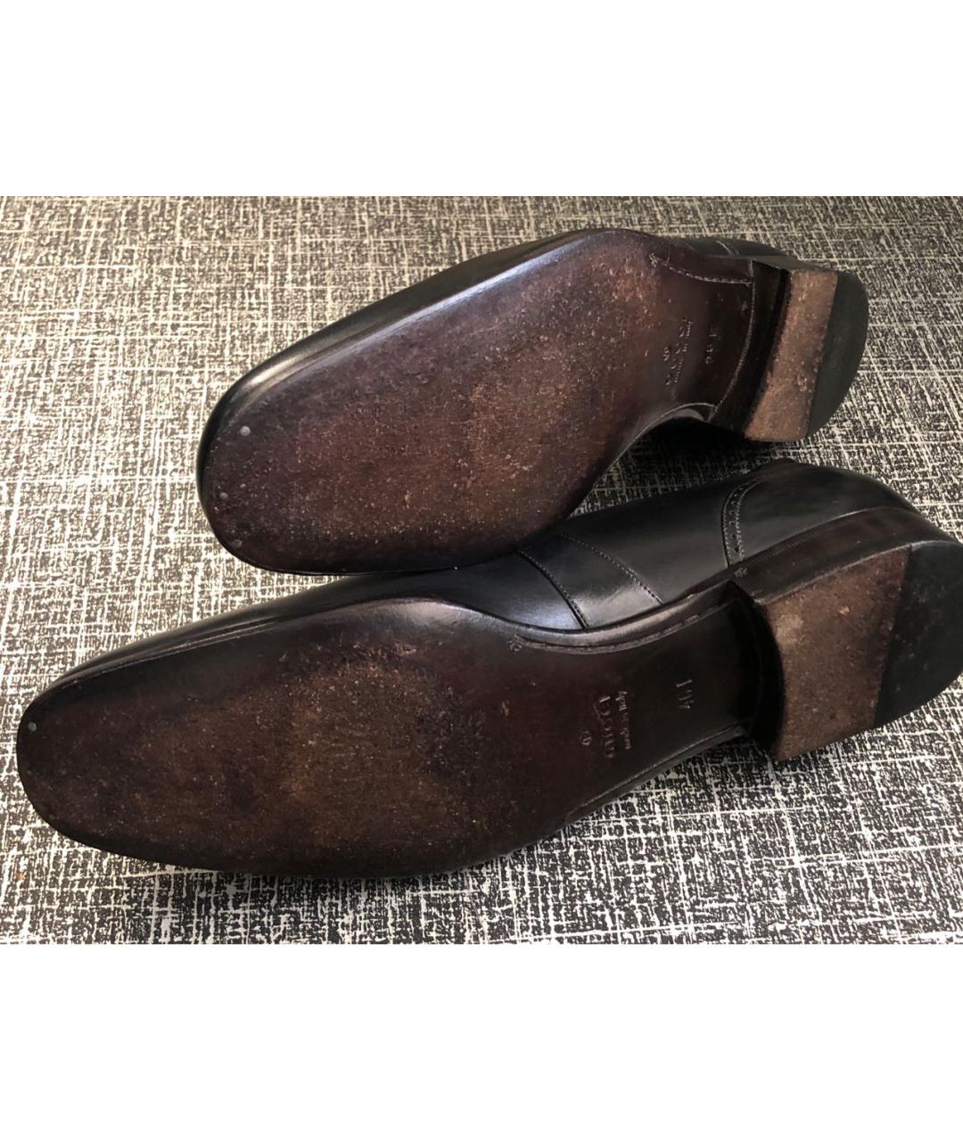 GUCCI Черные кожаные туфли, фото 5