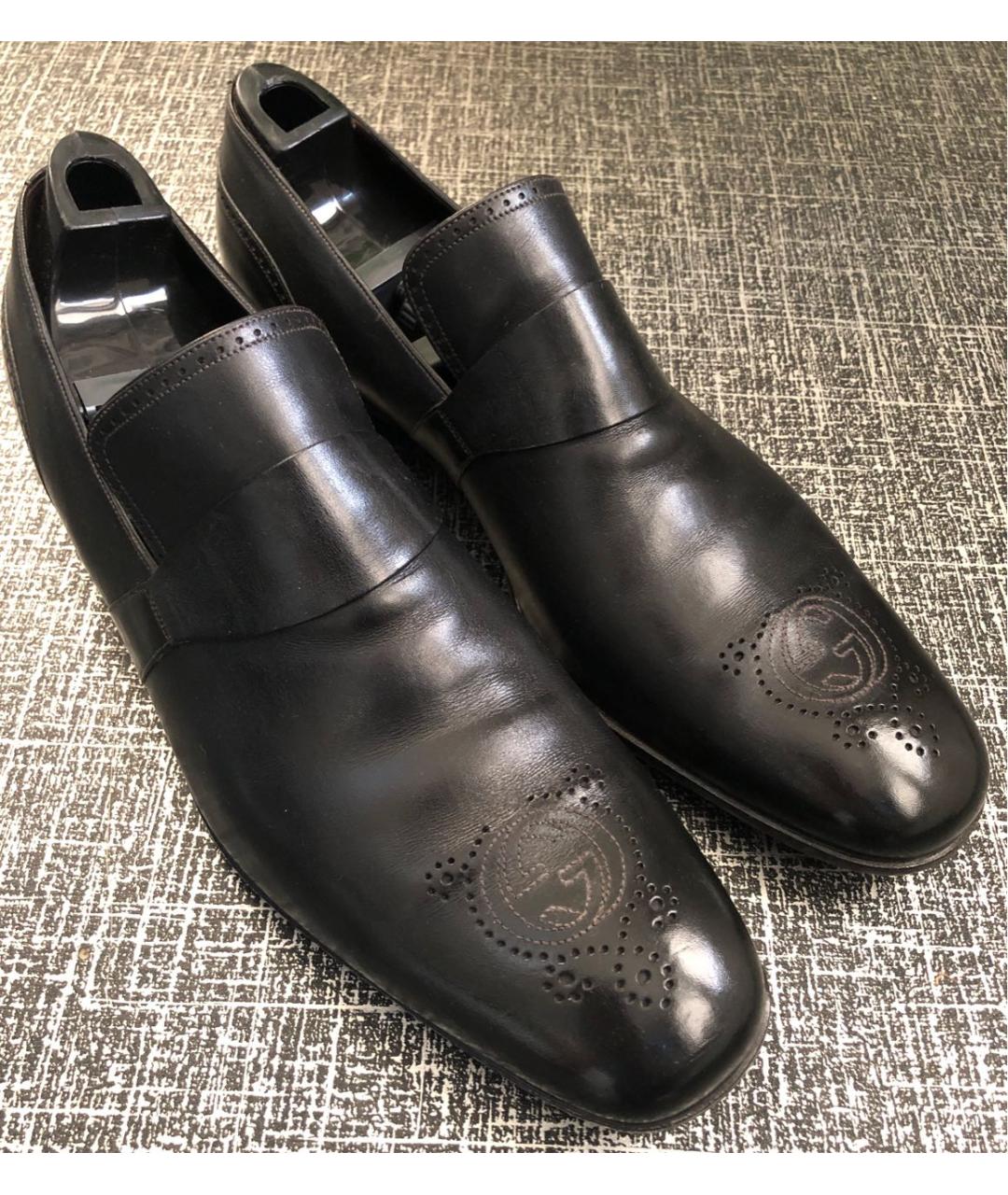 GUCCI Черные кожаные туфли, фото 2