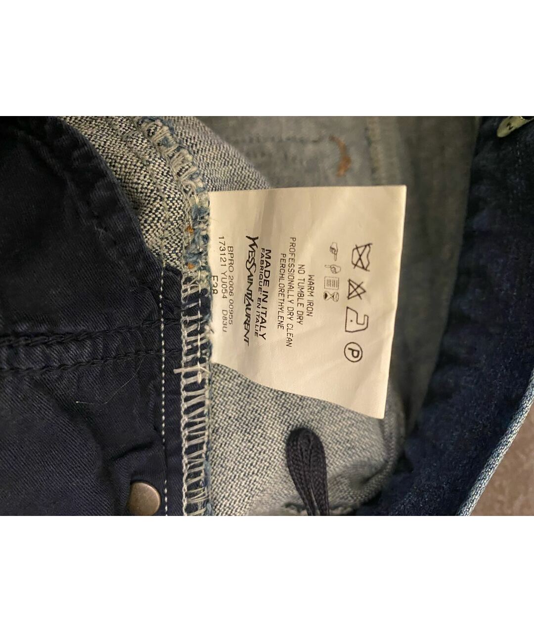 YVES SAINT LAURENT VINTAGE Синие хлопковые джинсы клеш, фото 5