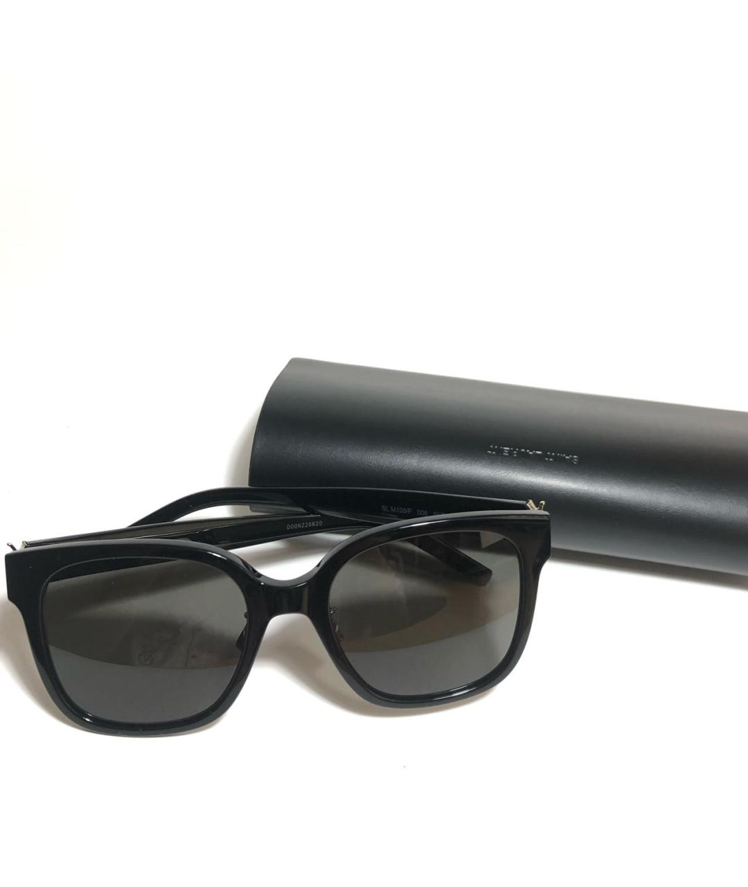 SAINT LAURENT Черные пластиковые солнцезащитные очки, фото 5