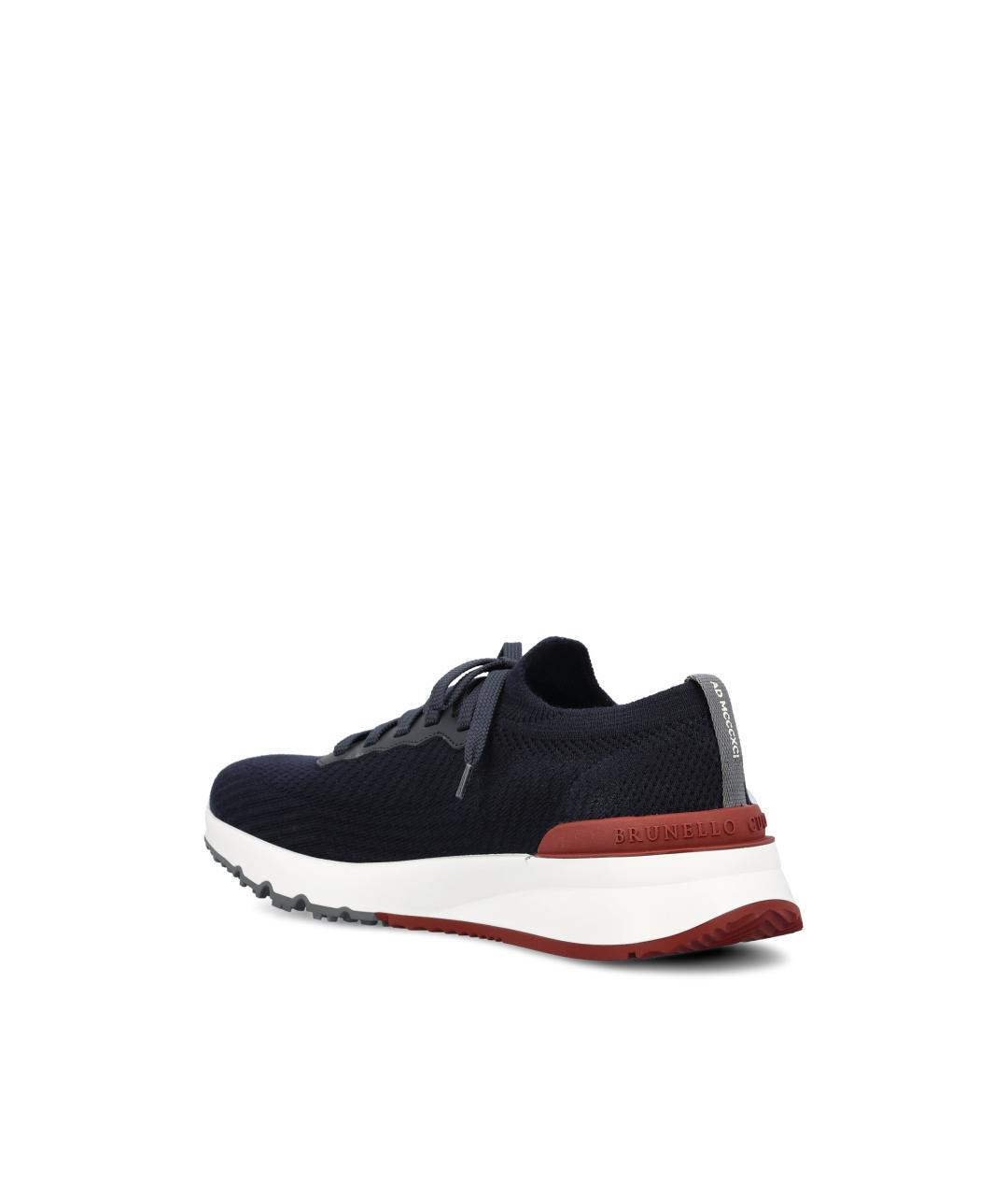 BRUNELLO CUCINELLI Синие текстильные низкие кроссовки / кеды, фото 4