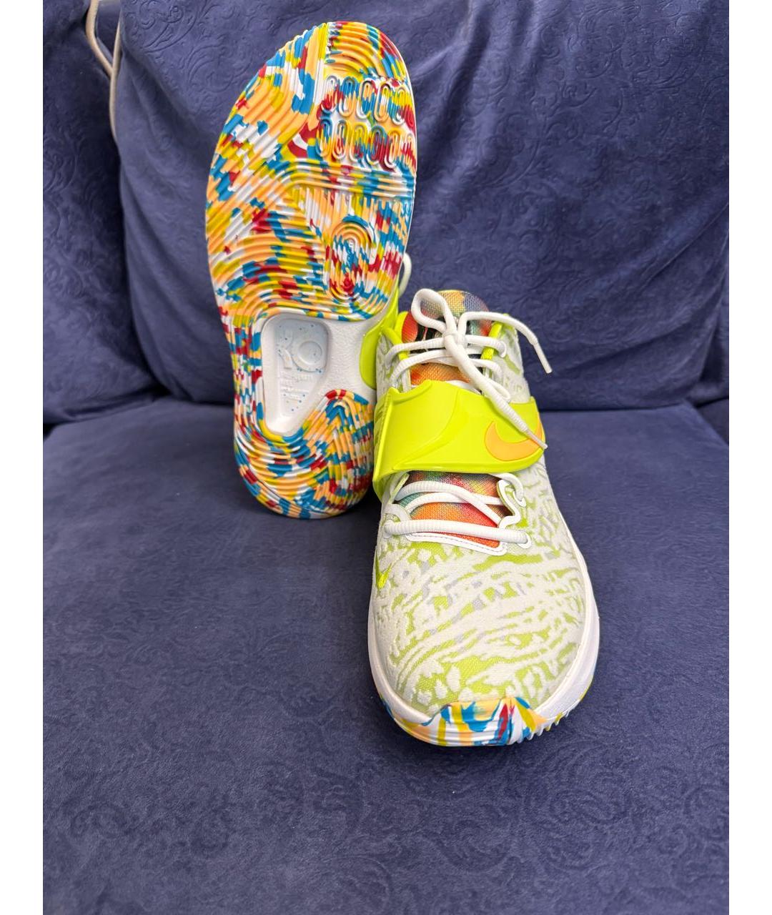 NIKE Салатовые текстильные высокие кроссовки / кеды, фото 5