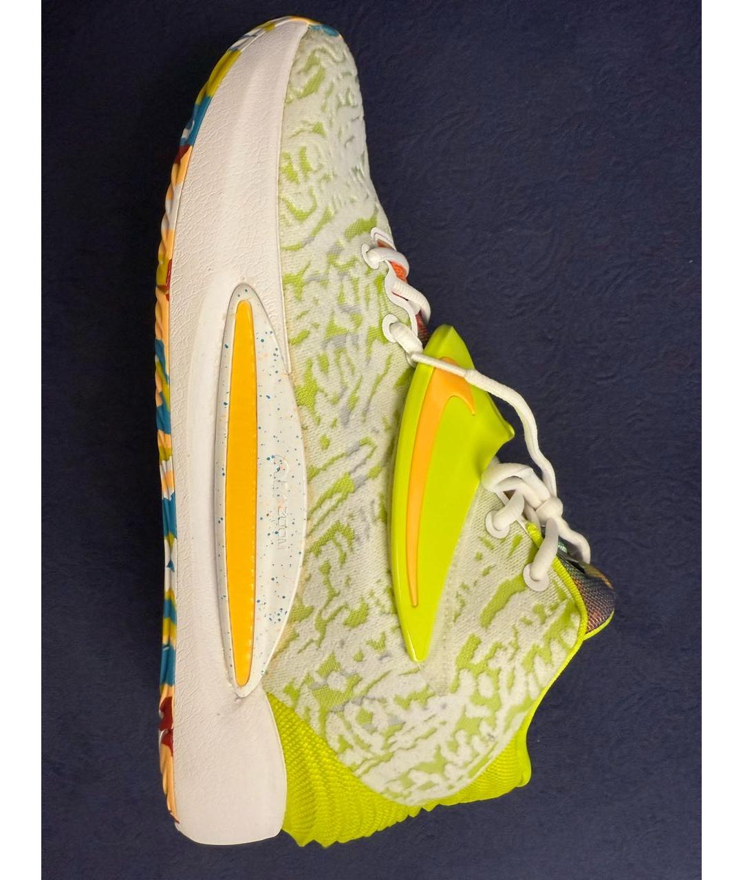 NIKE Салатовые текстильные высокие кроссовки / кеды, фото 7