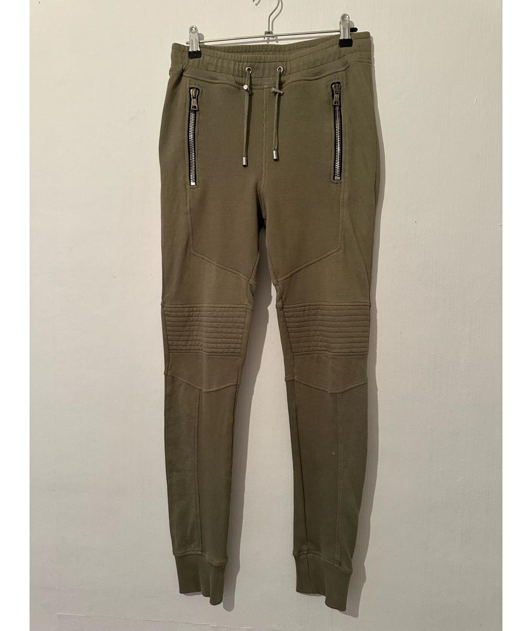 BALMAIN Хаки хлопковые джинсы скинни, фото 3