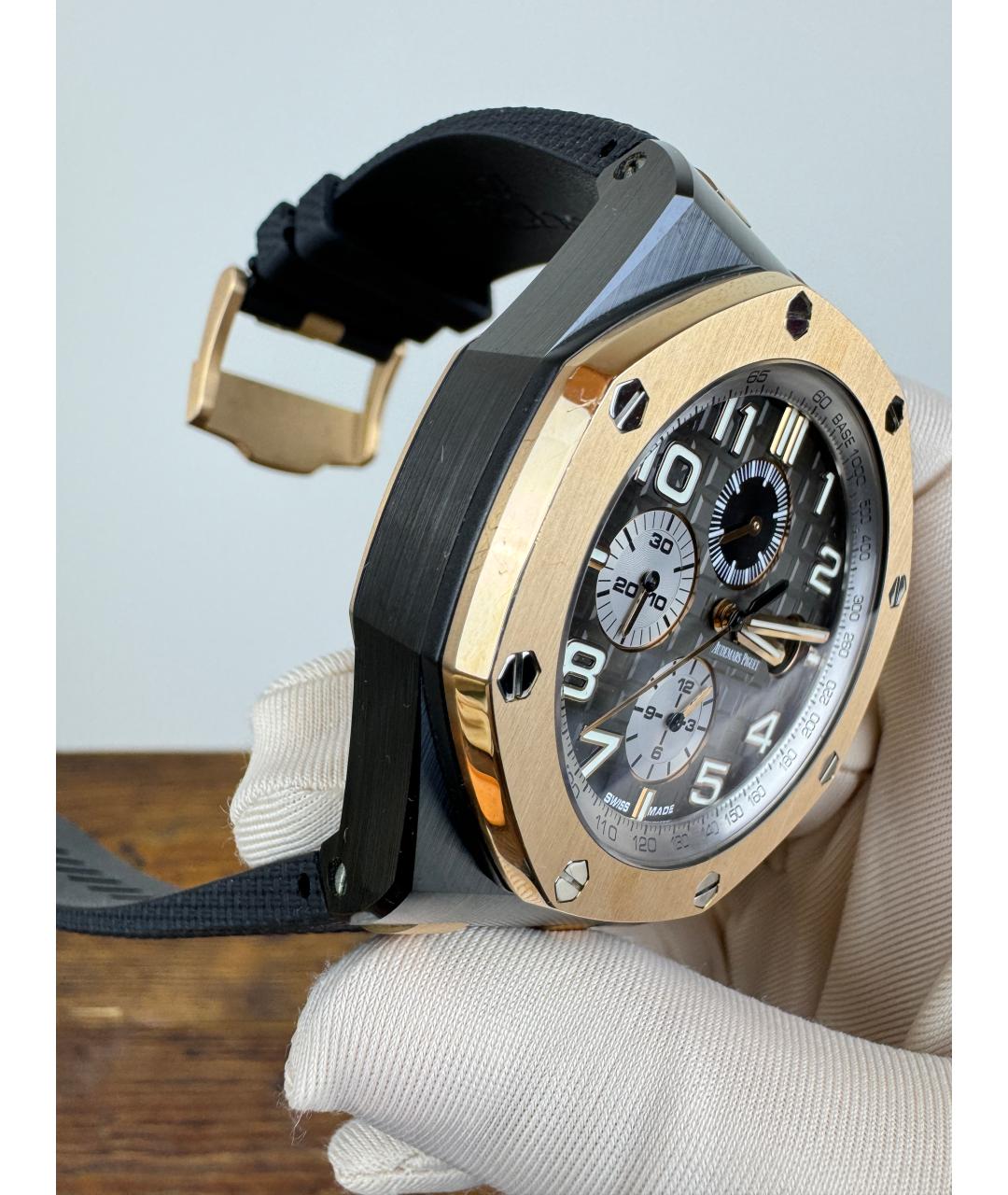 Audemars Piguet Черные часы из розового золота, фото 4