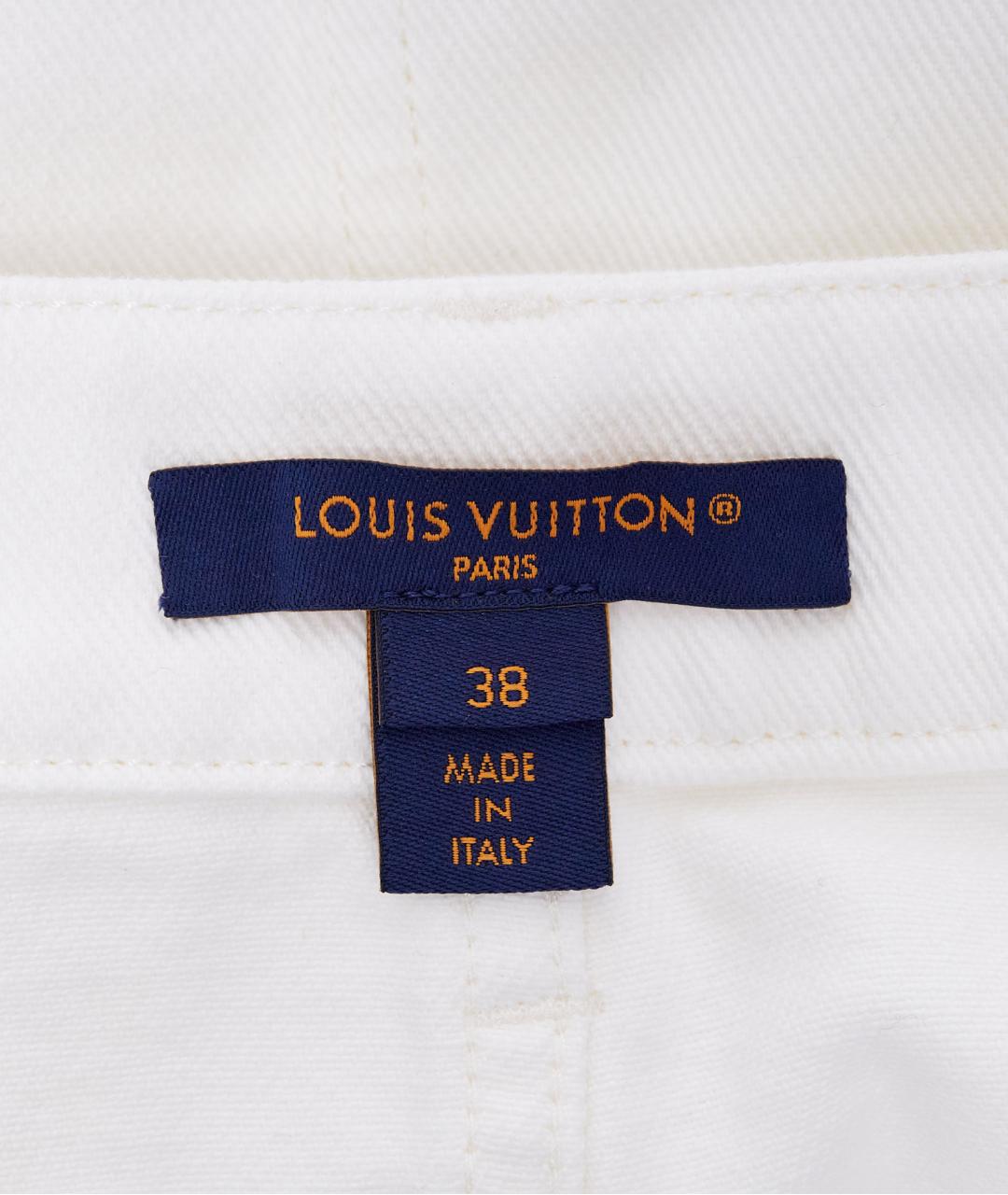 LOUIS VUITTON Белая хлопковая юбка мини, фото 5