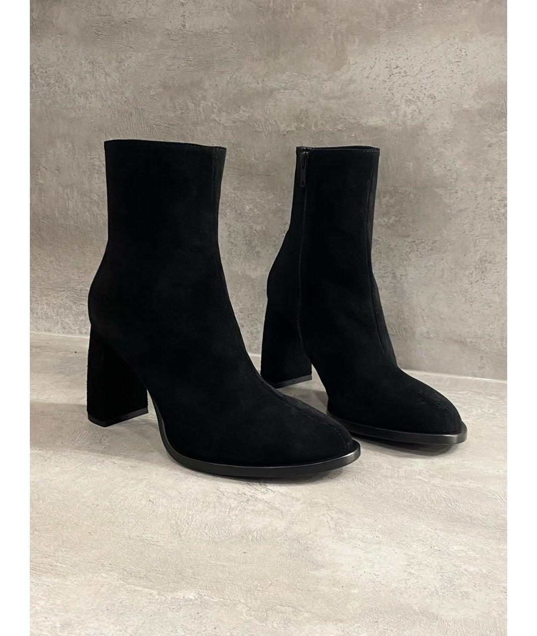 ANN DEMEULEMEESTER Черные замшевые ботильоны, фото 4