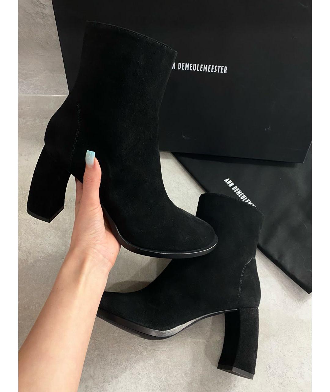 ANN DEMEULEMEESTER Черные замшевые ботильоны, фото 2