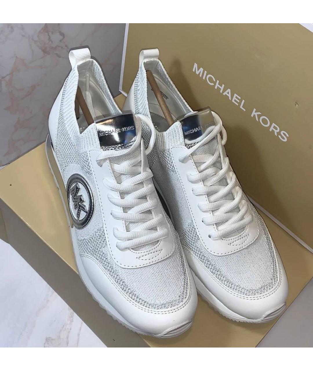 MICHAEL KORS Белые текстильные кроссовки, фото 3