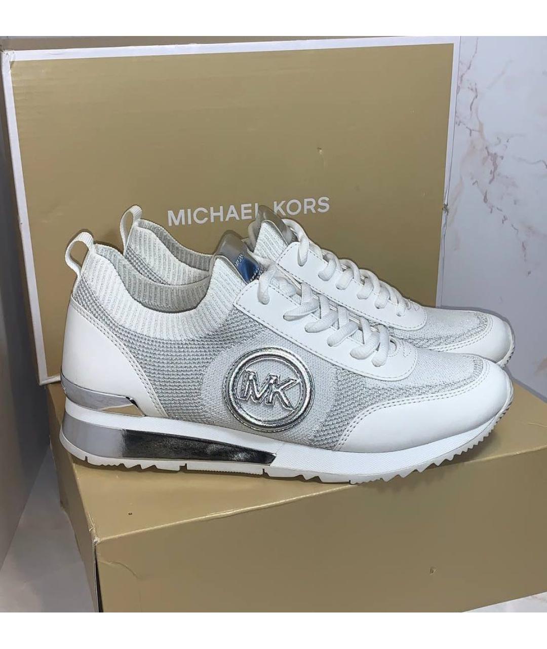 MICHAEL KORS Белые текстильные кроссовки, фото 5