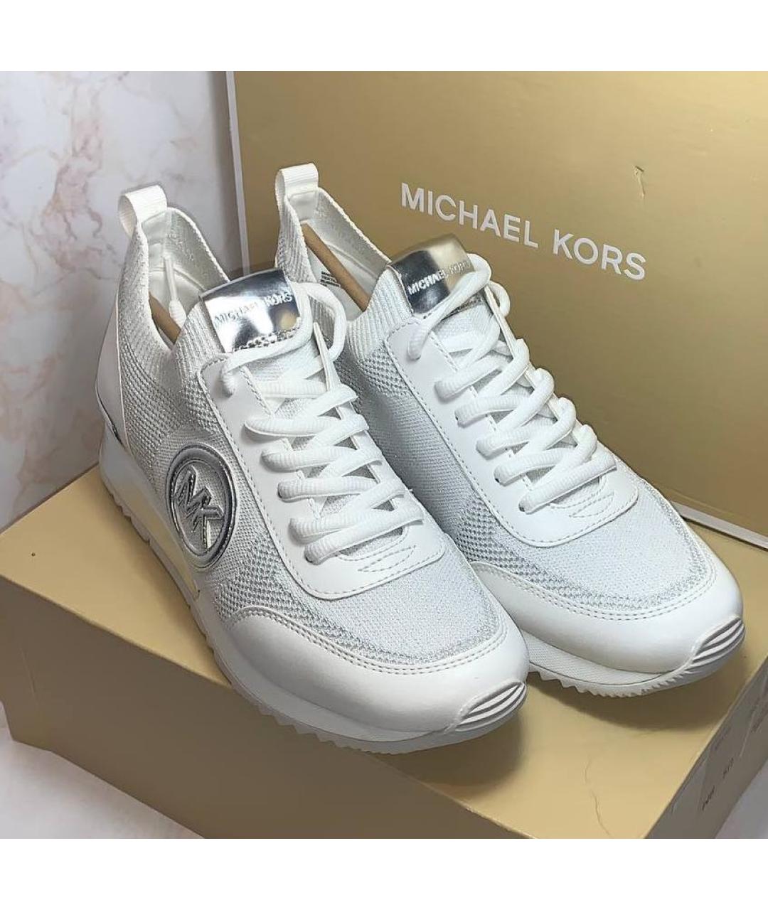 MICHAEL KORS Белые текстильные кроссовки, фото 7