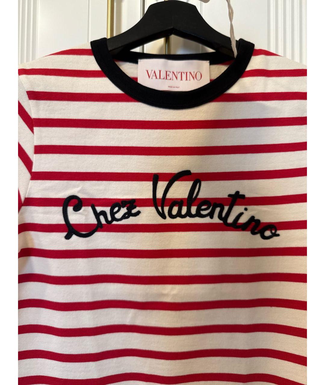 VALENTINO Красная хлопковая футболка, фото 6