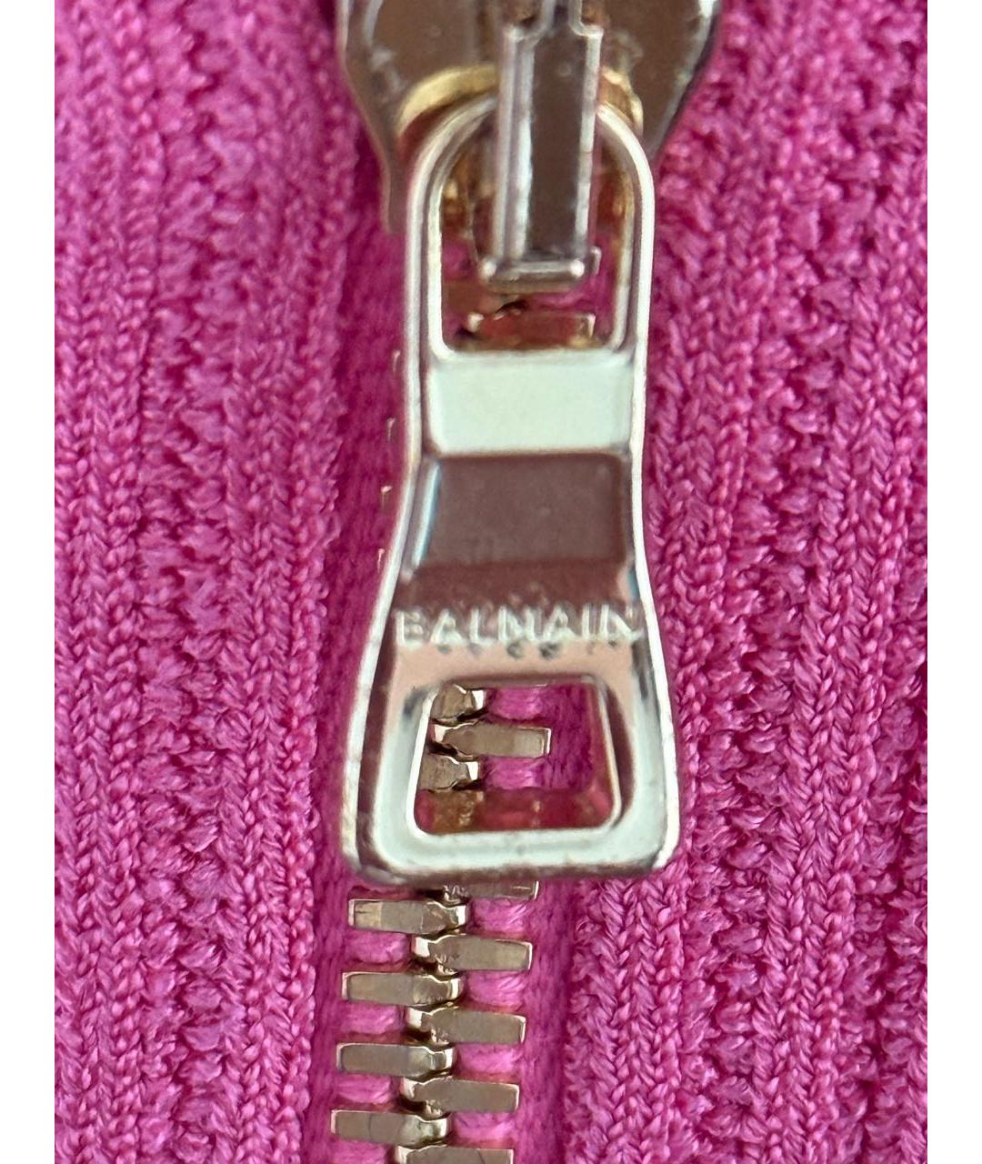 BALMAIN Розовое вискозное коктейльное платье, фото 8