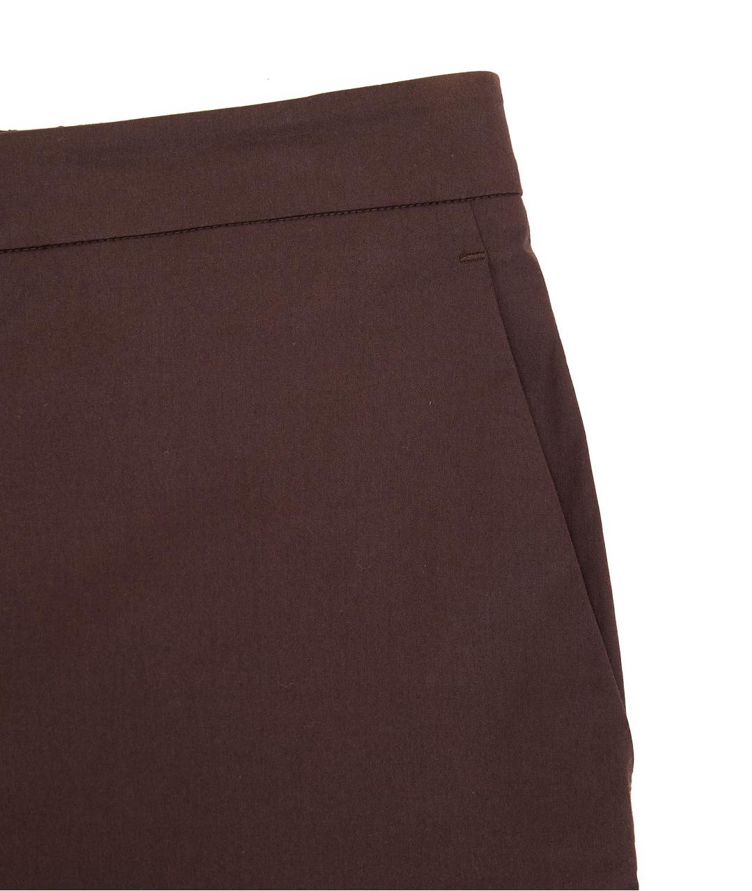 LORO PIANA Коричневые хлопковые прямые брюки, фото 4
