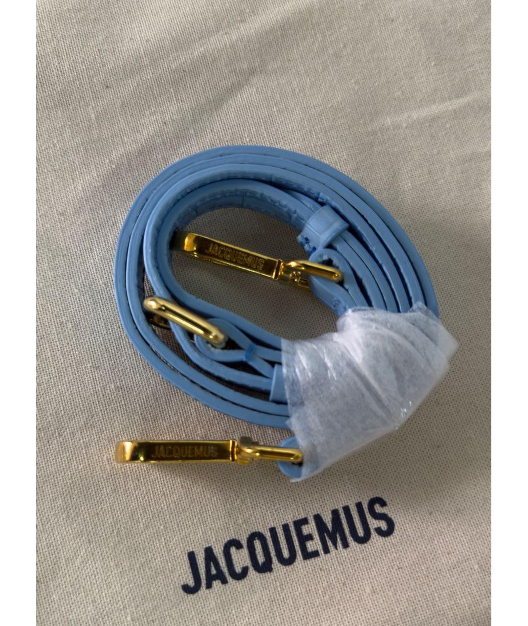 JACQUEMUS Голубая кожаная сумка через плечо, фото 6