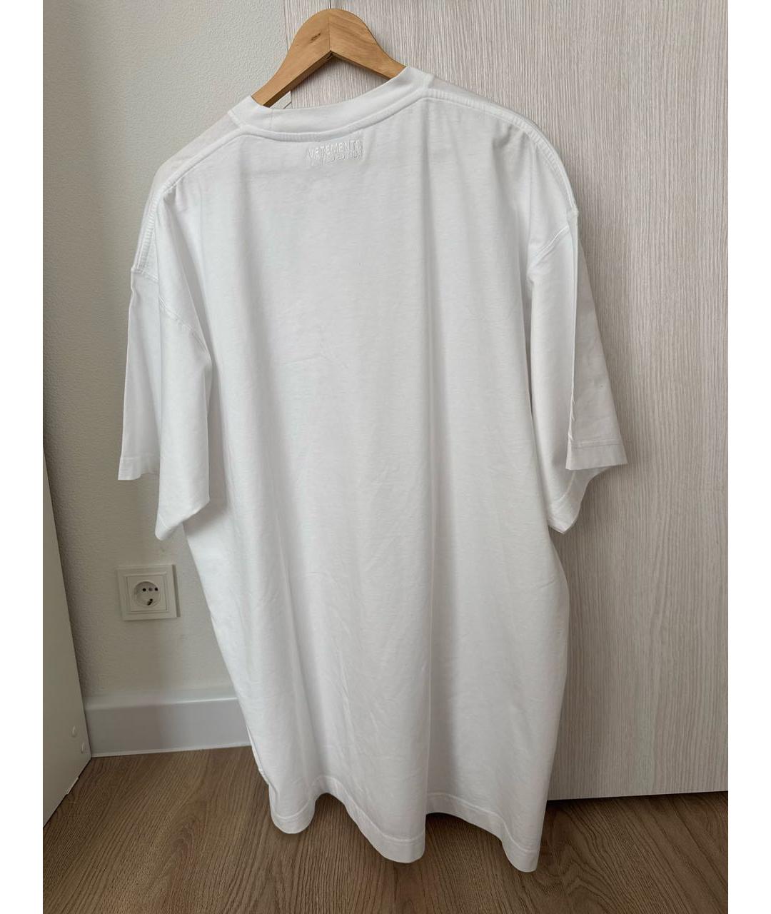 VETEMENTS Белая хлопковая футболка, фото 2