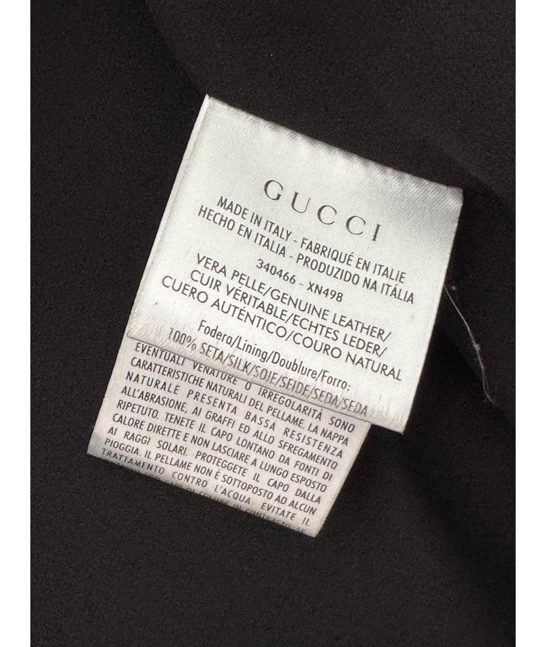 GUCCI Черная кожаная куртка, фото 5