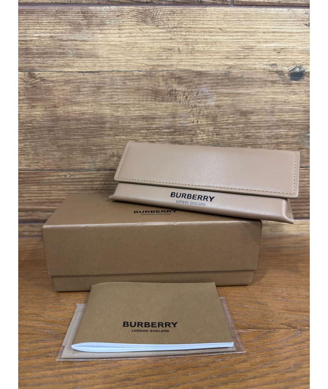 BURBERRY Коричневые металлические солнцезащитные очки, фото 3