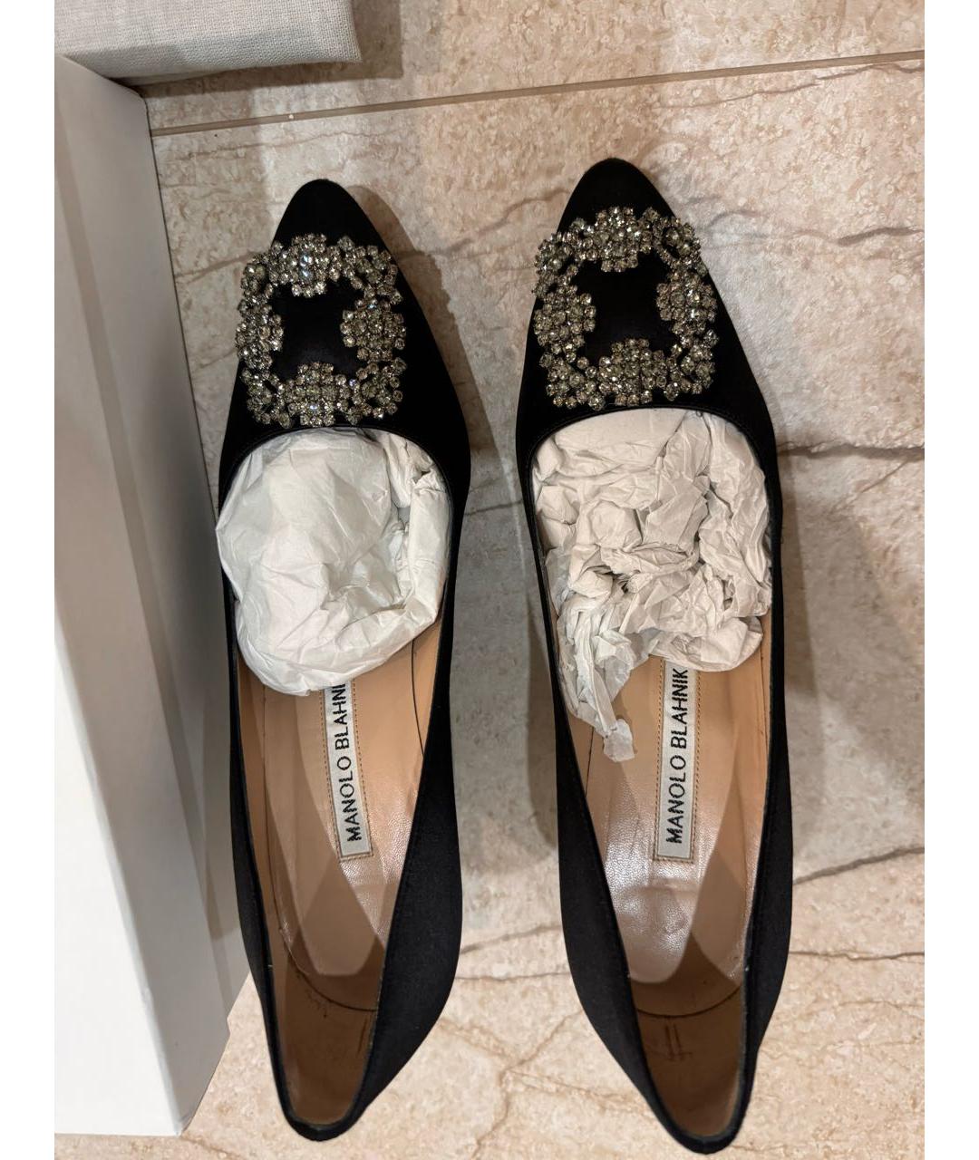 MANOLO BLAHNIK Черные текстильные туфли, фото 3