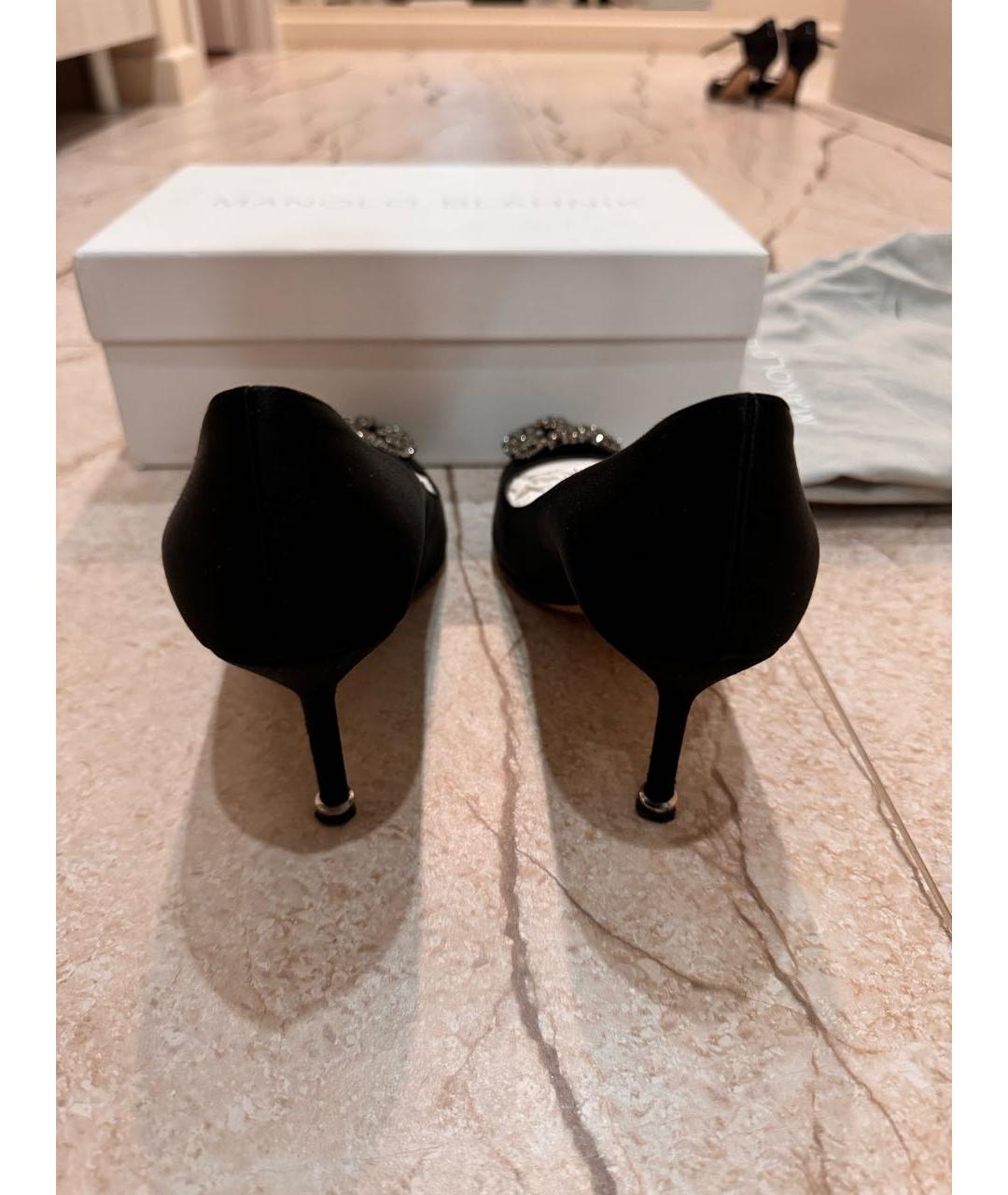 MANOLO BLAHNIK Черные текстильные туфли, фото 4