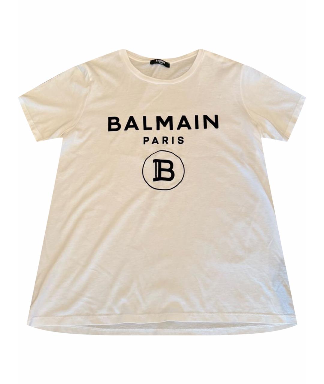 BALMAIN Белая хлопковая футболка, фото 1