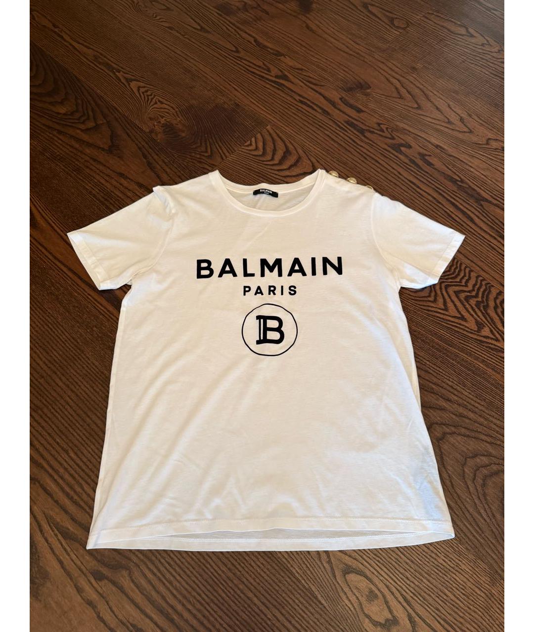 BALMAIN Белая хлопковая футболка, фото 6