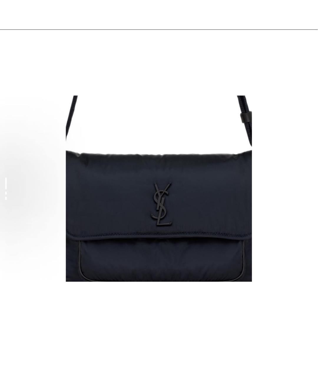 SAINT LAURENT Темно-синяя сумка на плечо, фото 6