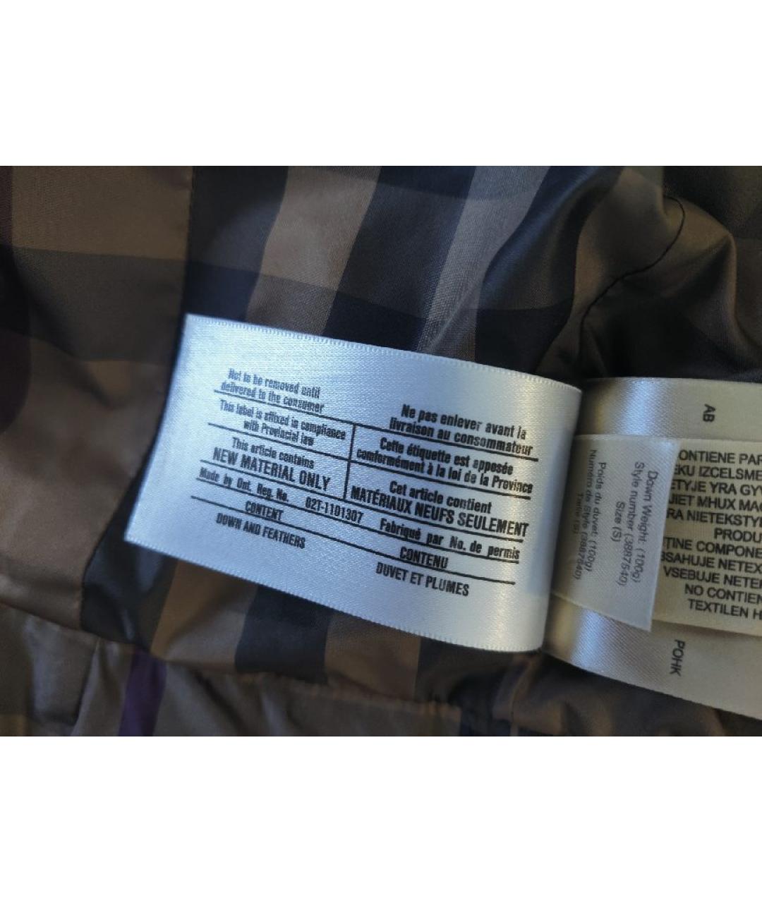 BURBERRY Коричневый полиамидовый пуховик, фото 8