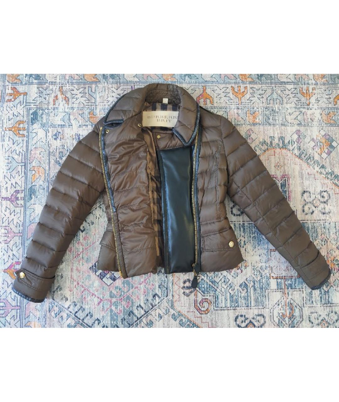 BURBERRY Коричневый полиамидовый пуховик, фото 4