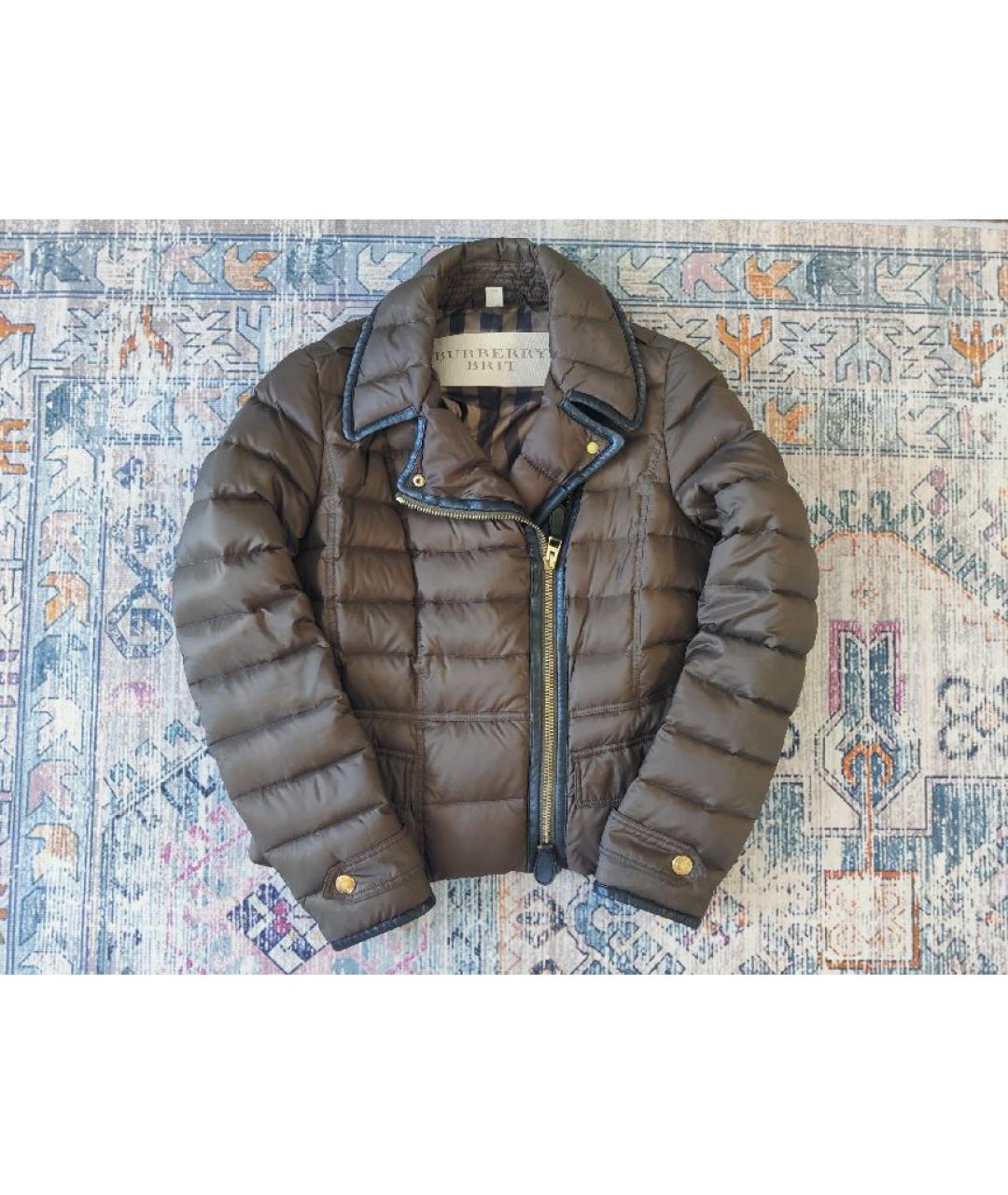 BURBERRY Коричневый полиамидовый пуховик, фото 5