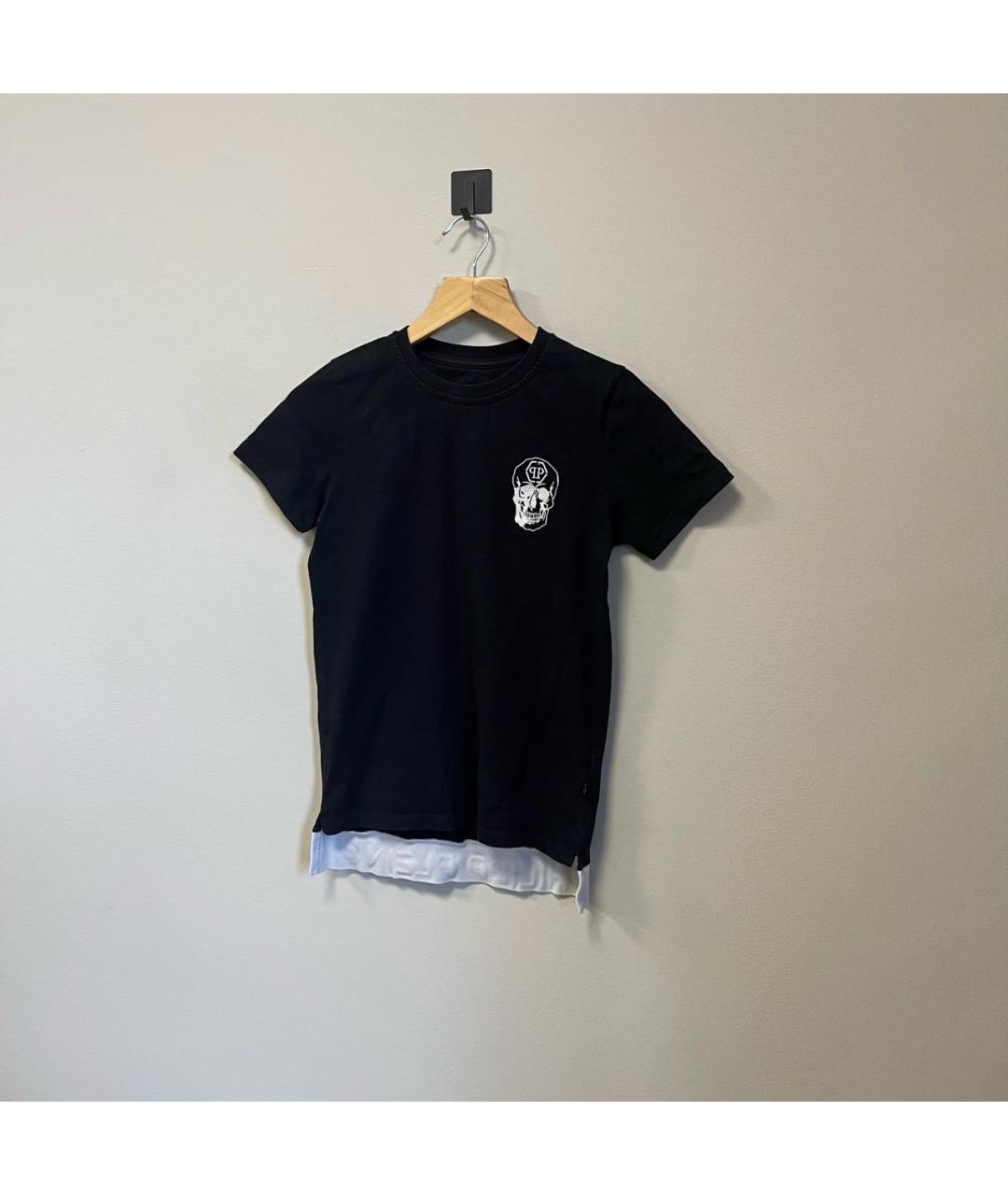 PHILIPP PLEIN JUNIOR Черный хлопковый детская футболка / топ, фото 2